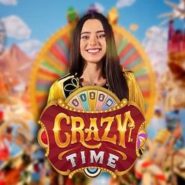 Crazy Time slot logo by Evolution at Regal Rush Casino
